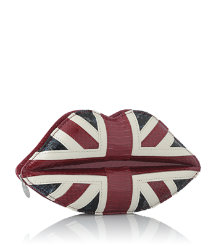 Union Jack Snakeskin Lips Clutch