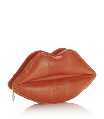 Snakeskin Padded Lips Clutch