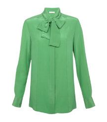Silk Tie Neck Blouse