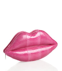 Snakeskin Lips Clutch